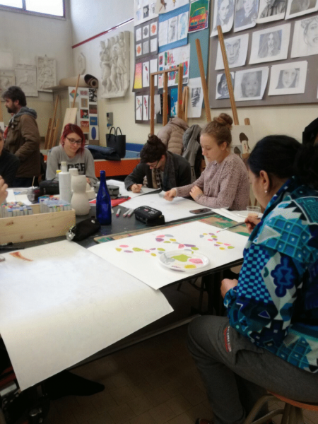 Vallonara nei laboratori del Liceo artistico di Nove
