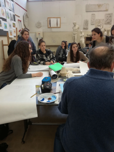 Vallonara nei laboratori del Liceo artistico di Nove